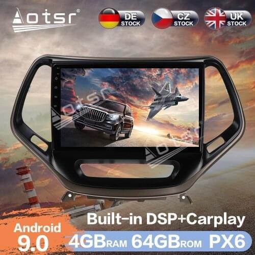 Aotsr Android 9.0 4GB ROM Car Radio GPS Navigation Car Auto Stereo Video Multimedia DVD Player For Jeep Cherokee 5 KL 2014 -2018