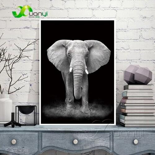 White Black Animal Canvas Wall Art Elephant Picture Modern Paintings For Living Room Bedroom Canvas Print No frame PR1387