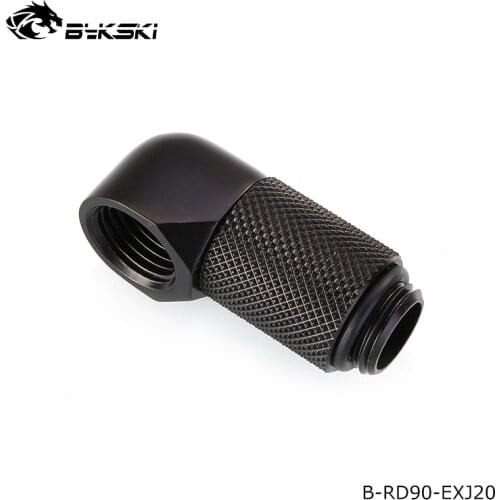 Bykski 90 Degree Rotary Elbow Fittings 20mmm Extension ,Silver,Black, G1/4 ",B-RD90-EXJ20