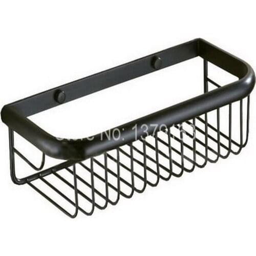 Black Oil Rubbed Brass Wall Mounted Bathroom Accessory Single Tier Soap / Sponge Corner Shower Storage Basket aba125