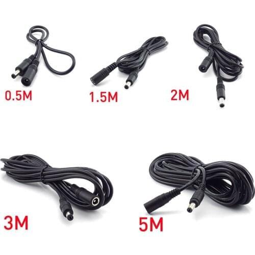 DC Power Cable Extension Cord Adapter Female to Male Plug 5.5mmx2.1mm Power Cords For CCTV Camera Home Security Strip Light