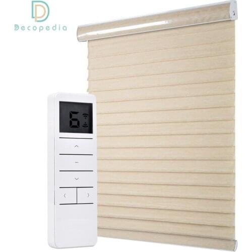 Decopedia Zebra Blinds Motorized HIgher Class Remote Electric Roller Blinds Curtain for Windows Bedroom Office