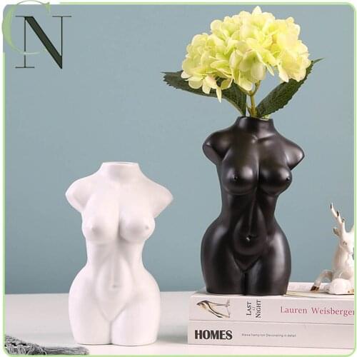 Body Art Ceramic Vase Room Decor Flower Vase Abstract Female Body Shaped Arts Flower Pot Office Home Living Room Decoration