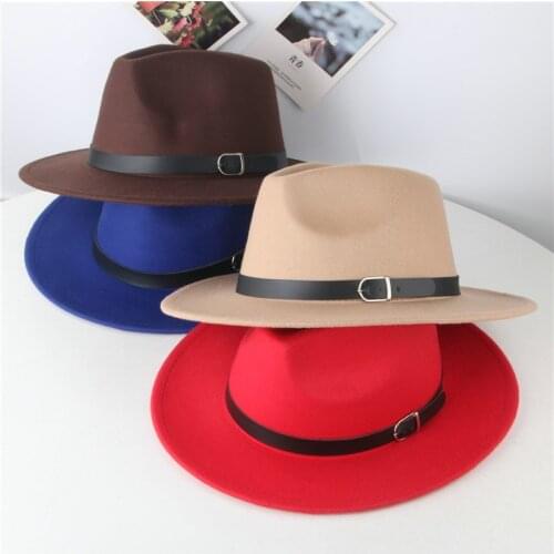 Childrens Fedora Hat Imitation Woolen Winter Felt Hats Fashion Jazz Hat Fleece hat for kids wool hat bucket hat