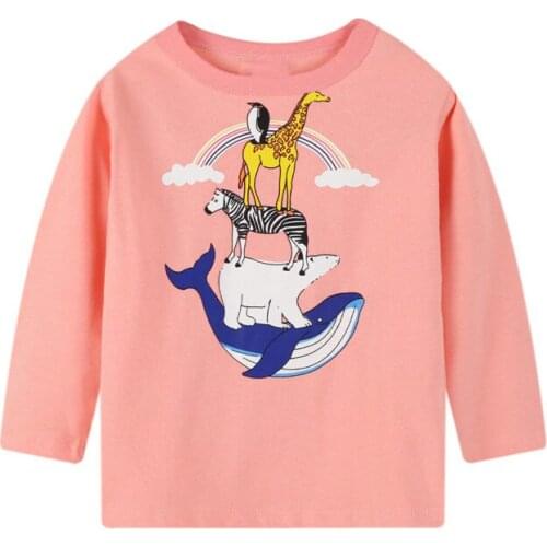 2020 Girls T-shirt Animal Print Giraffe T Shirt Kids Clothes Tshirt Koszulki Girls Tops Fall Top T Shirts Vetement Enfant Fille