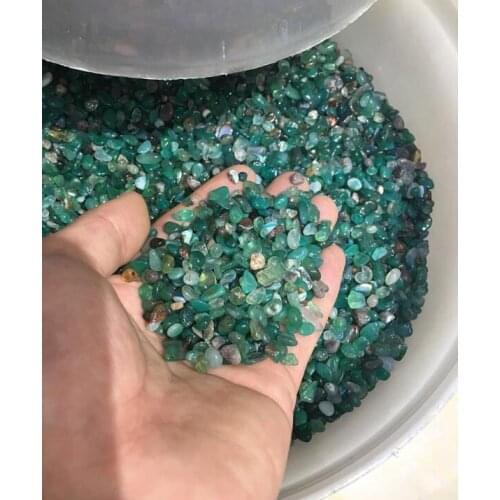 100g natural blue green agate stone granules, crystal irregular round stone fish tank supplies, garden supplies