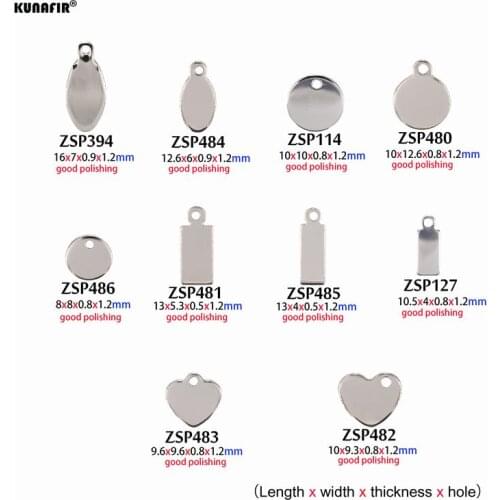 Good polishing tag Laser engraving LOGO stainless steel labels jewelry parts accessories Custom-made personality KUNAFIR