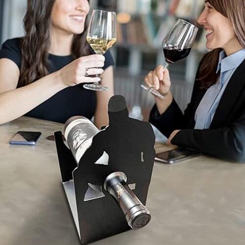 Innovative Metal Wine Storage Rack Decorative Funny Adult Sculpture Bottle Tabletop Wine Holder For Kitchen Home Bar Decor