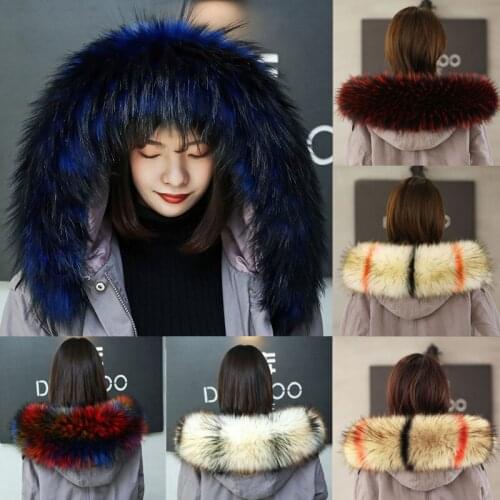 Faux Fur Collars Warm Scarf Women Winter Fake Fur Hood Collar Detachable Hat Accessories Gift New Fashion Fur Collar Scarf