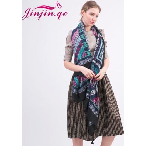 Jinjin.QC Fashion Cotton Bohemia Geometric Tassel Scarf Pashmina With Tassels Scarves & Shawls Women Scarf For Femme Foulard