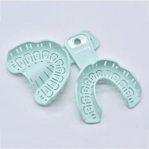 Small 2Pcs/1Pair Dental Implant Disposable Plastic Impression Trays Set Rim Lock Pair Upper&Lower