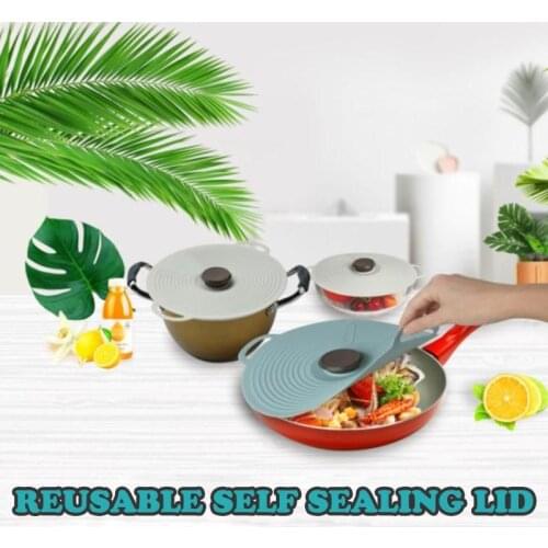 Reusable Self Sealing Lid Silicone Stretch Lids Universal Lid Silicone Bowl Pot Lid Silicone Cover Pan Cooking Food Fresh Cover