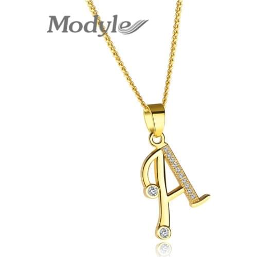 Modyle 2020 New Fashion Letter A-Z Necklaces Pendants Gold Color Choker Necklace Women Jewelry
