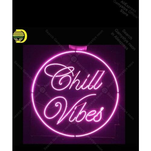 Neon Sign for Chill Vibes Neon Bulb sign handcraft Real Glass Lamparas De Neon lampara neon Guitar Store Display Neon Light Love