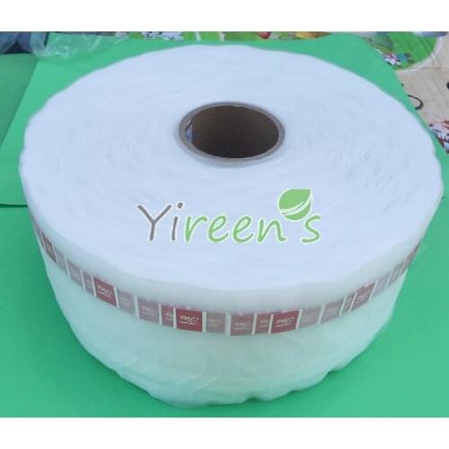 6000pcs/ roll, 65 X 80mm Pyramid Nylon Tea Bags Material in roll, with Strings and TEA Tag, Heat sealing Transparent Nylon Cloth