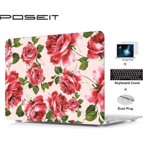 Plastic Hard Case Cover Laptop Shell+Keyboard Cover+Screen Film+Dust Plug For Macbook Air 11 13 Pro 13 15 Retina Touch Bar 13 15