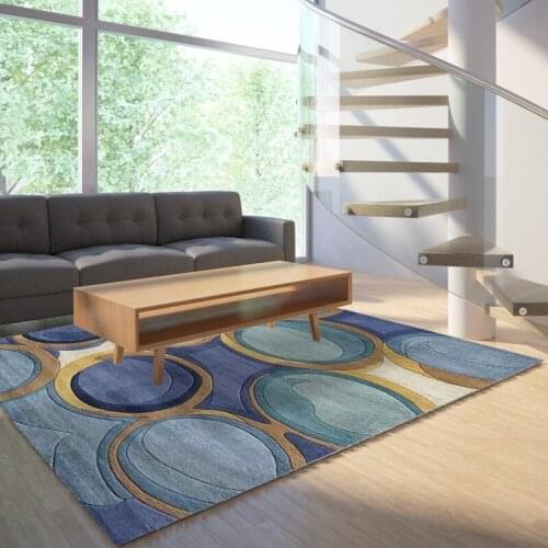 Reese Velvet Lint Free Autumn And Winter Anti Slip Carpets Rug Living Room Washable Modern Geometric Floor Protection Decoration