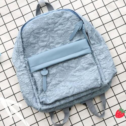 DORANMI Wrinkled Schoolbag Womens Backpack 2021 Autumn Back Shoulder Bags Female Rucksack Solid Book Shoulder Back Bag SB594