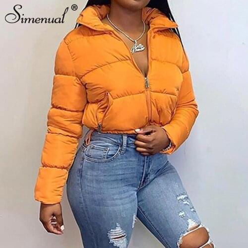 Simenual Warm Autumn Winter 2021 Women Coats Fashion Long Sleeve Zipper Jackets Solid Slim Thick Female Casual Bread Outerwear