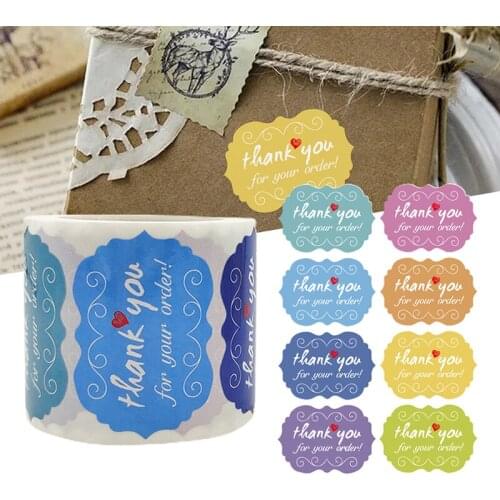 Thank You Stickers Roll 250-Count Stickers Round for Wedding Birthday Party Favors Holiday Celebration Decoration NK-Shopping