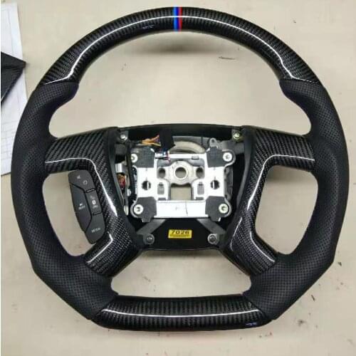 OEM Cuatomized Trim Real Carbon Fiber Sports Steering Wheel Alcantara Leather compatible for Chevrolet Captiva 2016-2020
