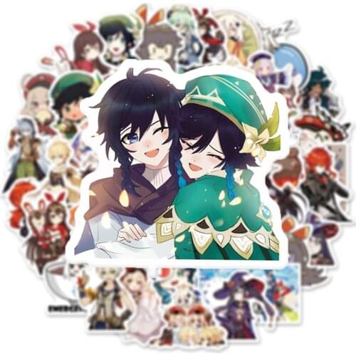 10/30/50PCS Anime Genshin Impact Game Sticker Cartoon Waterproof Childrens Toy Laptop Skateboard Car Sticker Wholesale