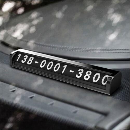 Luminous Stickers Mobile Phone Number Aluminium Alloy Car Temporary Parking Card Car Creativity Bracket Automotive Interior