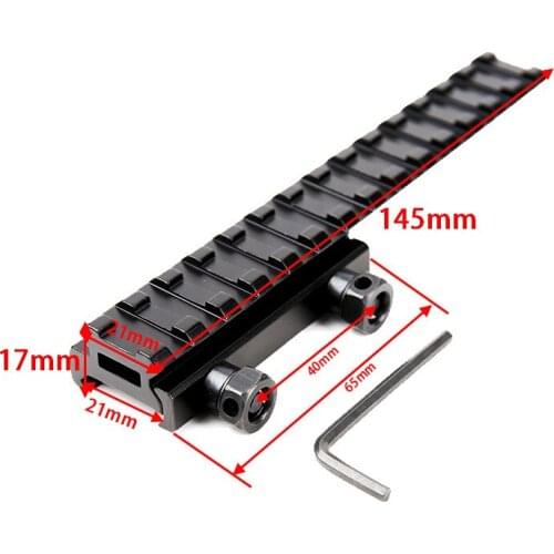 Tactical Hunting Extened High Riser Scope Mount 145mm 14 Slots For 20mm Picatinny/Weaver Rail Base Adapter Converter