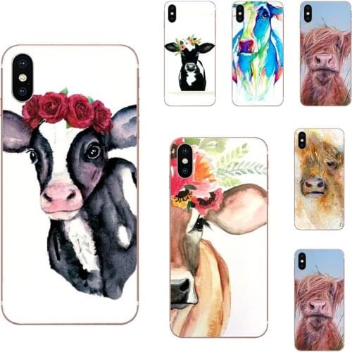 TPU Luxury Animal Cattle Cow Watercolor Painting For Xiaomi Redmi mi10 lite Pro Note 9 PRO Max 9s Mi9 K30 K20 Pro 5G