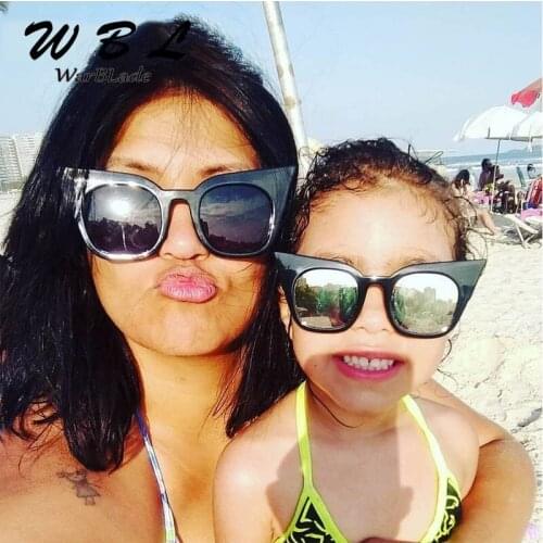 WarBLade Sun Glasses Red Female 2018 New Fashion Cute Classic Cat Eye Sunglasses Kids Boys Girls Cat Eye UV400 Infantil