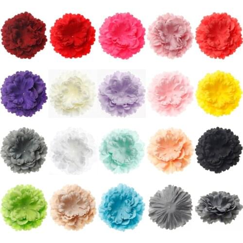 Yundfly 3pcs 12cm Artificial Fabric Flowers For Baby Girls Headwear Newborn Chic Peony Flower For Children Hair Accessories