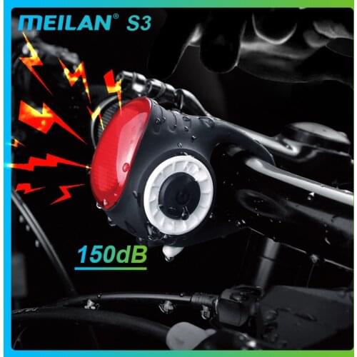 MEILAN Bike Bicycle Taillight Remote Control Electric Bell Horn Anti-Theft Alarm IPX6 Waterproof MTB Road Cyling Light