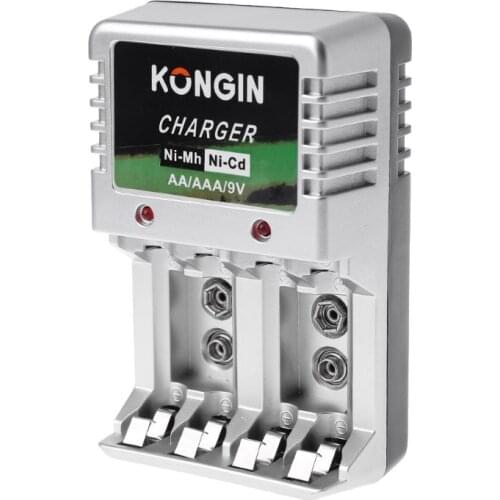 EU Plug Wall AA AAA 9V Ni-Mh Ni-Cd Rechargeable Battery Charger