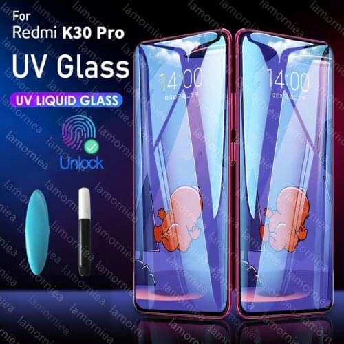UV Liquid Tempered Glass for Xiaomi Redmi K30 Pro K20 UV Liquid Screen Protector for Xiaomi Mi CC 9 Pro Note 10 K20 K30 Pro Film