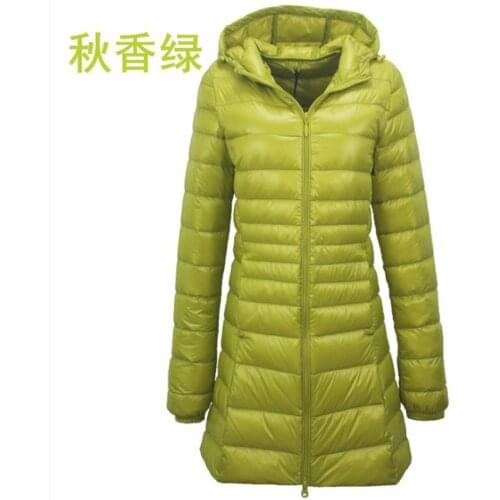 New Plus size 7XL Ladies Long Warm Down Coat With Portable Storage Bag Women Ultra Light Down Jacket Womens Overcoats