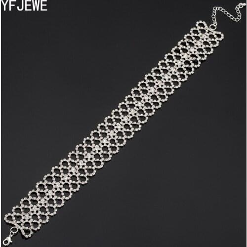 YFJEWE Luxury Collar Chokers Necklace Best lady Rhinestone Choker Crystal Gem Women Chunky Maxi Statement Necklace Jewelry N363