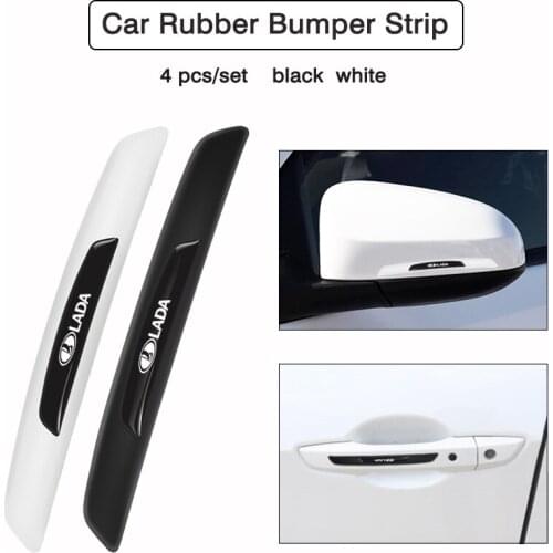 4Pcs Universal Car Door Rearview Mirror Rubber Bumper Strip Anti-Collision Protector Tools Stickers For Lada Vesta Niva Samara