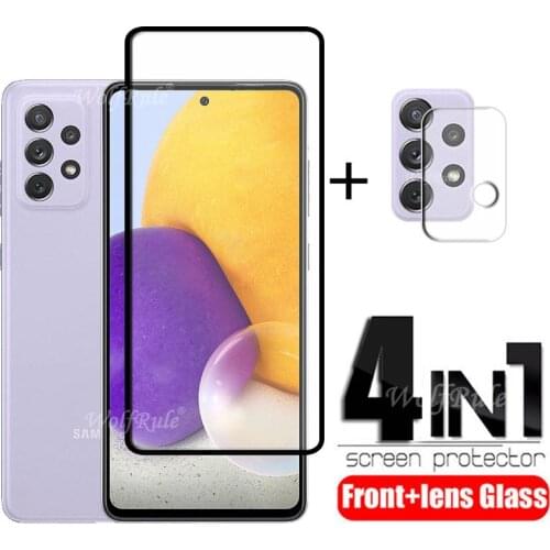 4-in-1 For Samsung Galaxy A72 Glass For Samsung A72 Tempered Glass Screen Protector For Samsung A12 A51 A71 A52 A72 Lens Glass