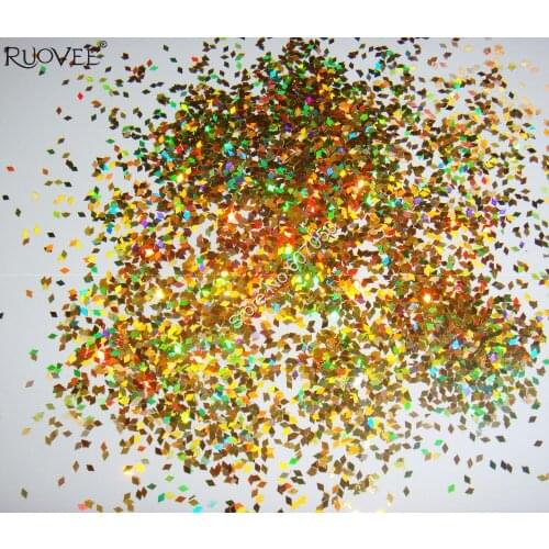 50gram 1MM Laser Holographic Gold Dazzling Diamond Glitter Paillette Spangles Shape for DIY Nail Art Decoration Glitter Crafts