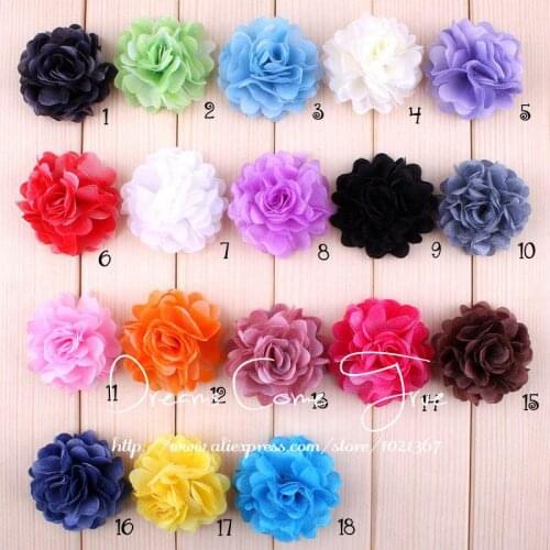 50pcs/lot 2" 18Colors Artifical Mini Flowers Infant Girl Hair Accessories Chic DIY Fabric Flowers For Headbands Kid Hair Clip