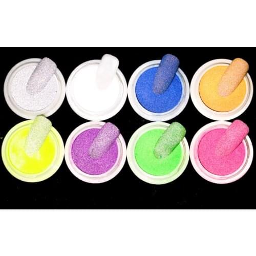 8Jar Luminous Nail Reflected Powder Glow In The Dark Sparkly Sand Powder Pigment Dust Luminous Holographic Fine Glitter Powder