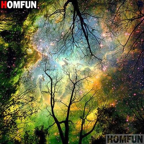 HOMFUN Full Square/Round Drill 5D DIY Diamond Painting "Cosmic starry sky" 3D Diamond Embroidery Cross Stitch Home Decor A19740