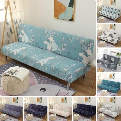 Cute Rabbit Printed Folding Sofa Bed Cover Elastic Stretch All-inclusive Seat Cover Without Armrest 160-190cm cubre sofa
