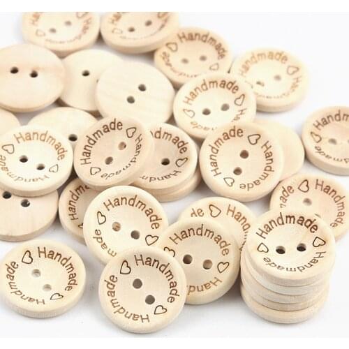 100/50Pcs Wooden Buttons Clothing Decoration Wedding Decor Handmade Craft Love DIY Crafts Scrapbooking For Sewing Accessories