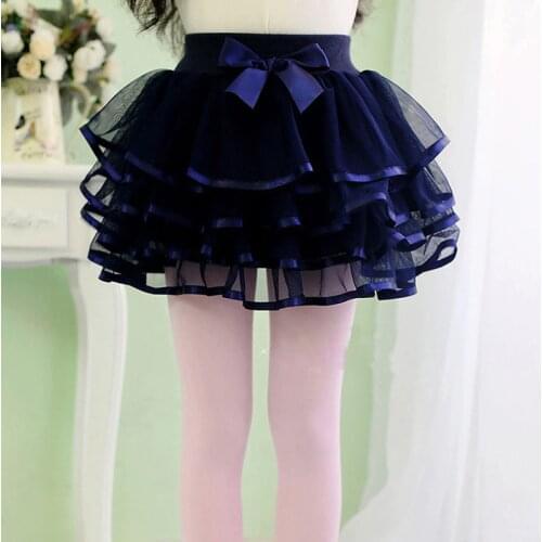 3 4 5 6 7 8 9 10 Year Girls Skirt Summer Bow Mesh Children Princess Tutu Skirt Solid Elastic Waist Kids Skirt for Girls