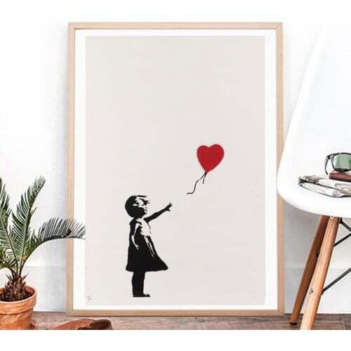 Girl With Balloon Classic Graffiti Canvas Posters Prints Wall Art Painting Decorative Picture Modern Living Room Home Decoration