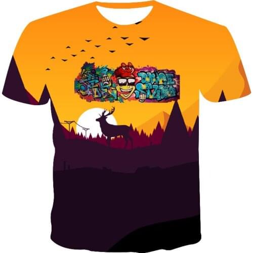 New T-shirt Mens High Quality Mens T-shirt Womens Short Sleeve Characters Abstract Oil Painting 3D Printing Mens T-shirt Fas