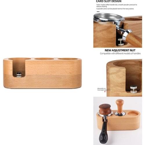 HOT-Coffee Press Holder Handle Holder Wood Powder Hammer Cloth Powder Powder Presser Coffee Machine Handle Base