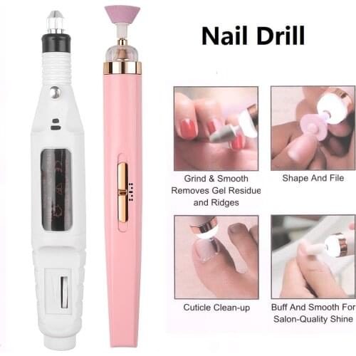 Portable Electric Nail Drill Machine Set Bits Nail Grinding Polisher Accessory Uv LED Gel Remover Nail Art Manicure Tool Dropshi
