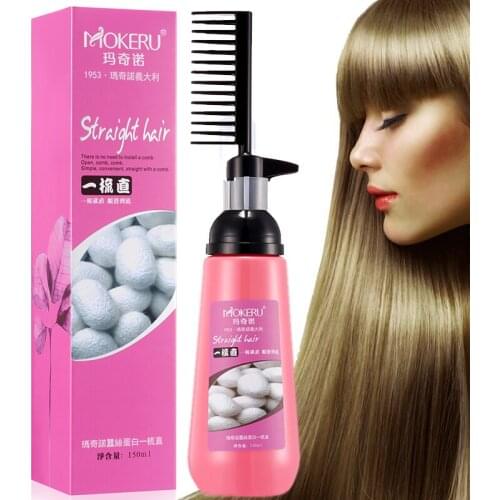 Mokeru 150ml No Damage to Hair Fast Smooth Collagen Hair Straightening Cream for woman Treatment conditioner Hair care